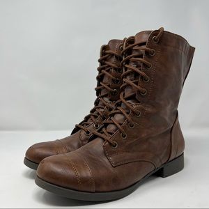 Brash Womens Size 8.5 Brown Fall Combat Boots